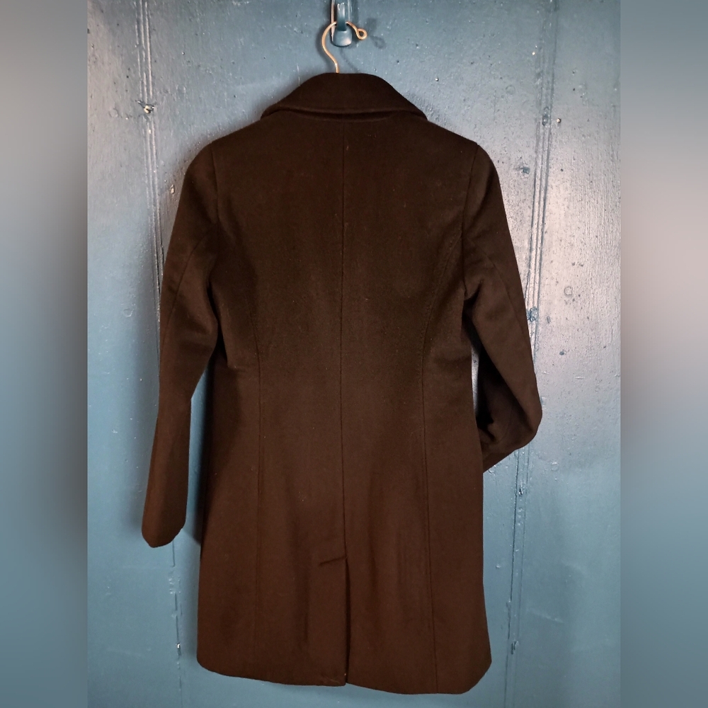 Calvin Klein- Classic Long Black Pea Coat- Size 2 - Picture 4 of 13